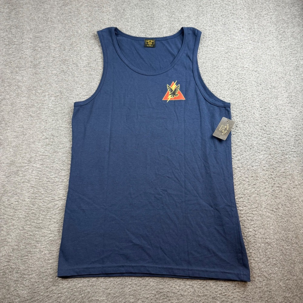 Dark Seas Black Hawk Tank Top Men's Size M Navy Blue Graphic Sleeveless Tee NEW